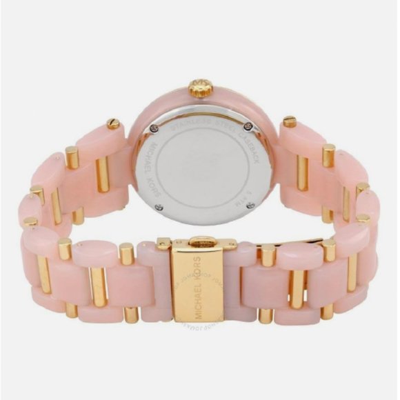 Michael Kors Delray Rose Gold Dial Pink Steel Strap Watch For Women